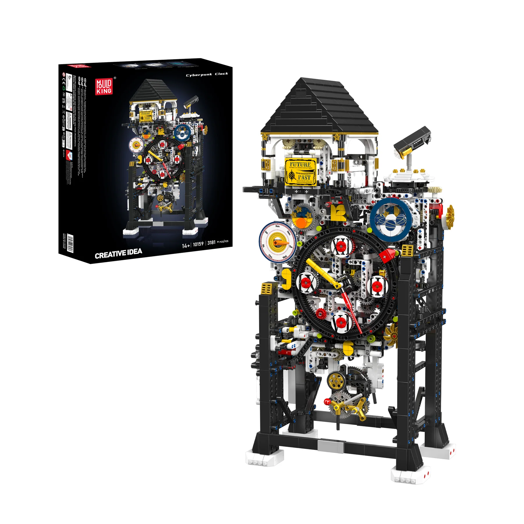 Mould King 10159 Cyberpunk Mechanische Uhr Bausatz | 3,181 Teile