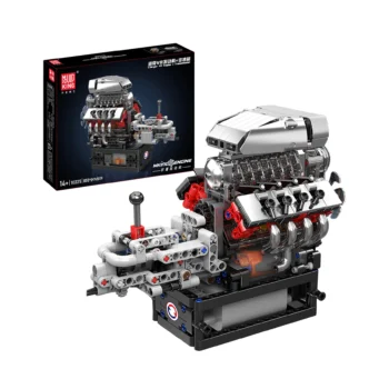 Mould King 10225 Amerikanisches Muscle-Car V8-Motor mit Getriebe Bausatz | 855 Teile