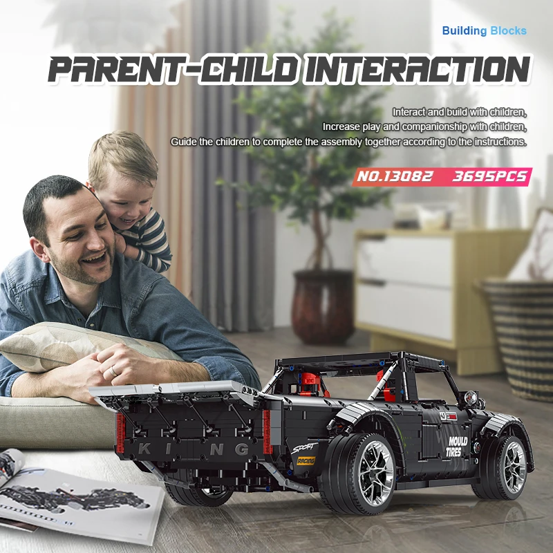 Mould King 13082S Ferngesteuertes amerikanisches Muscle-Car mit zwei Turboladern | 3,695 Teile – Bild 2