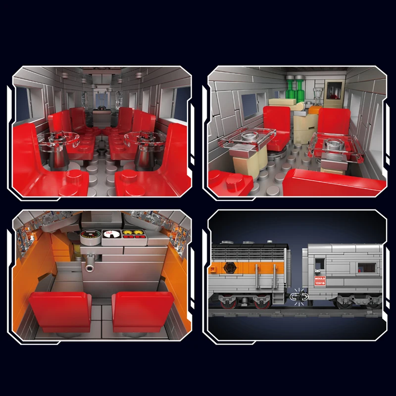 Mould King 12018 USA EMD F7 WP Diesellokomotive | 1,541 Teile – Bild 5