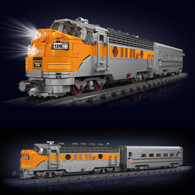 Mould King 12018 USA EMD F7 WP Diesellokomotive | 1,541 Teile – Bild 3