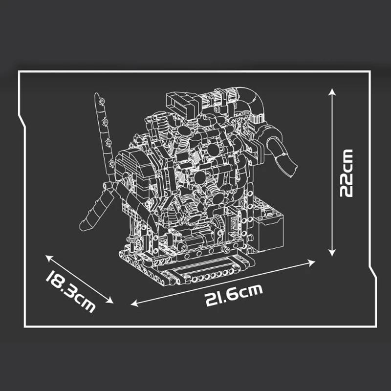 Mould King 10211 Radial-Flugmotor-Bausatz | 1,147 Teile – Bild 4