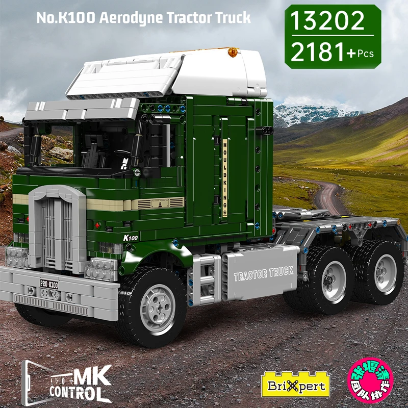 Mould King 13202 Amerikanischer Frontlenker-Truck aus den 1970er Jahren | 2,181 Teile – Bild 3