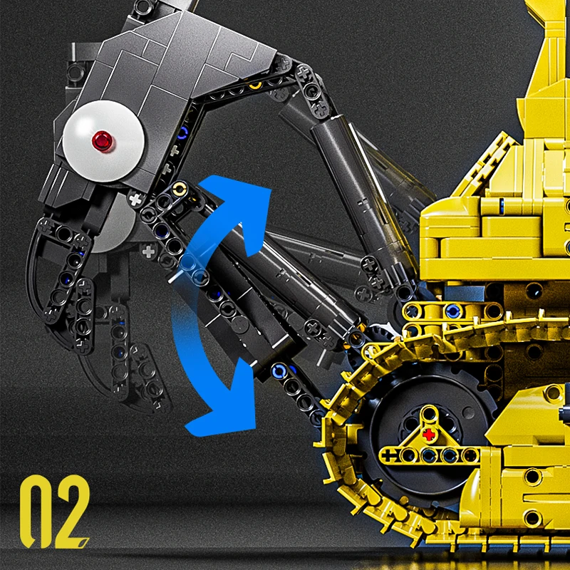 Mould King 17049 Liebherr PR766 Ferngesteuerter Bulldozer-Bausatz | 3,568 PCS – Bild 5