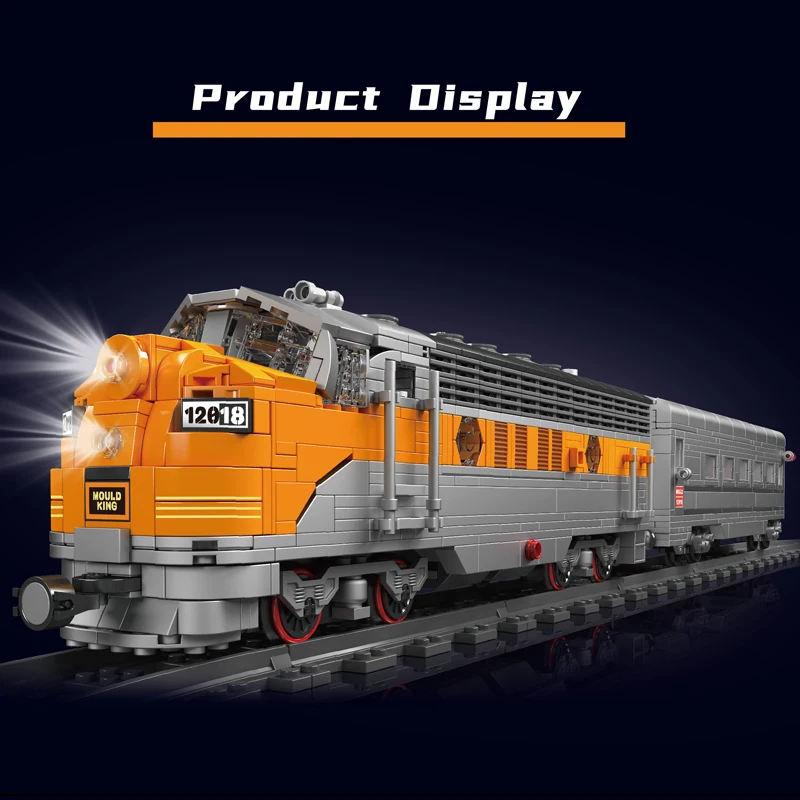 Mould King 12018 USA EMD F7 WP Diesellokomotive | 1,541 Teile – Bild 4