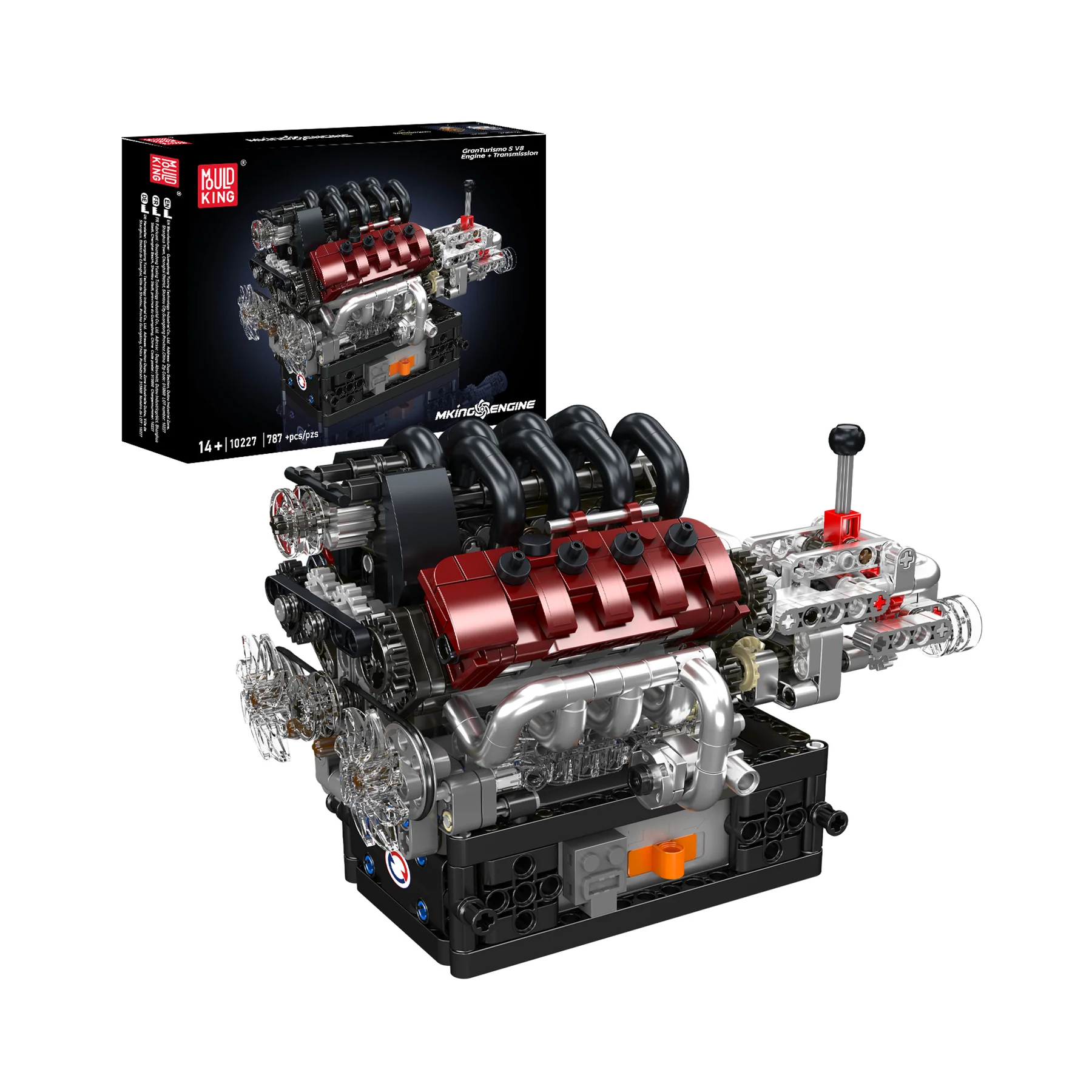 Mould King 10227 V8-Motor mit Getriebe – Bausatz | 787 Teile