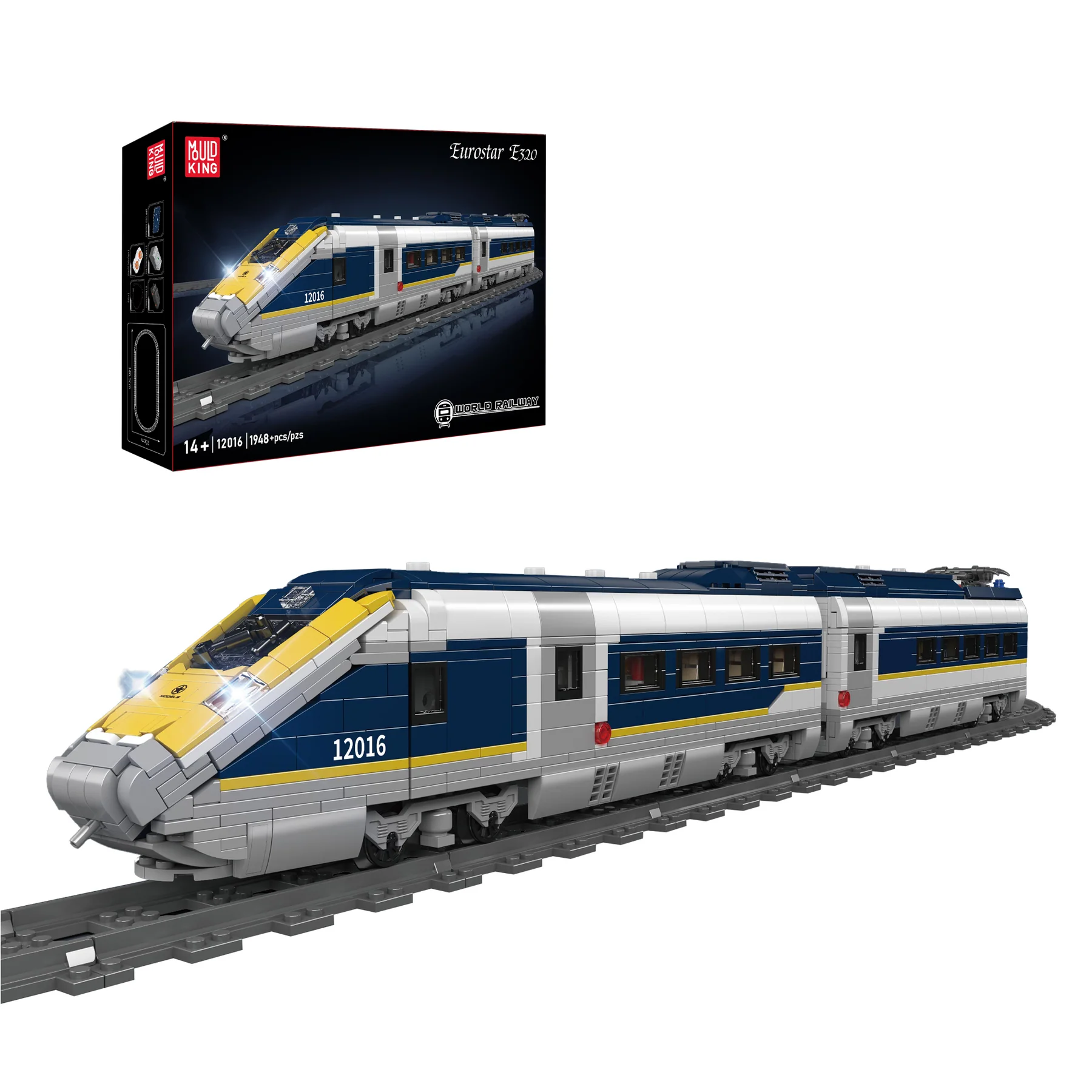 Mould King 12016 Eurostar E320 Hochgeschwindigkeitszug Bausatz | 1,948 Teile
