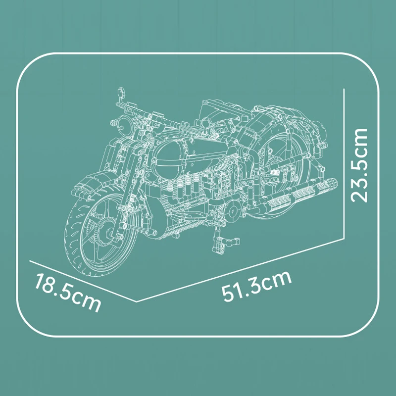 Mould King 23004 American Cruiser Motorrad-Bausatz | 1,971 Teile – Bild 5