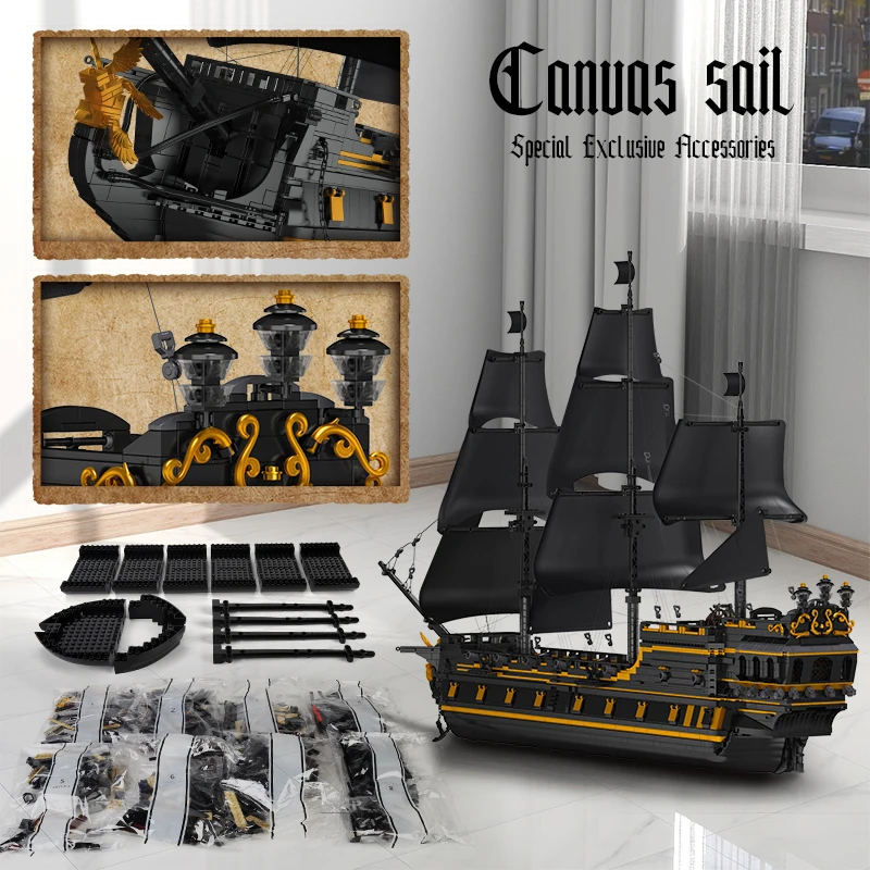 Mould King 13186 Black Pearl Piratenschiff Bausatz - 5526-teiliges – Bild 3