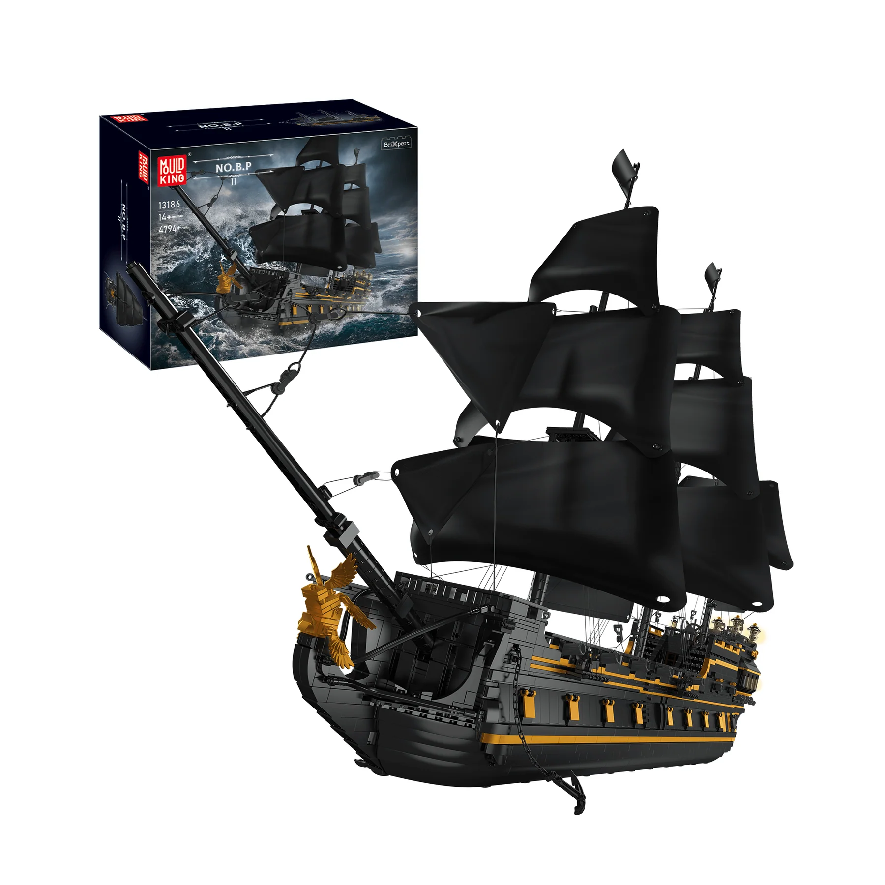 Mould King 13186 Black Pearl Piratenschiff Bausatz - 5526-teiliges